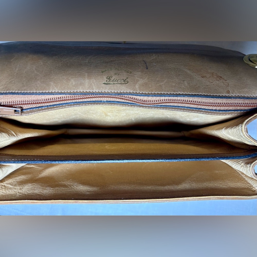 Authentic Vintage Gucci Blondie GG Canvas Shoulder Bag Tan Leather w/ Box - Picture 7 of 13